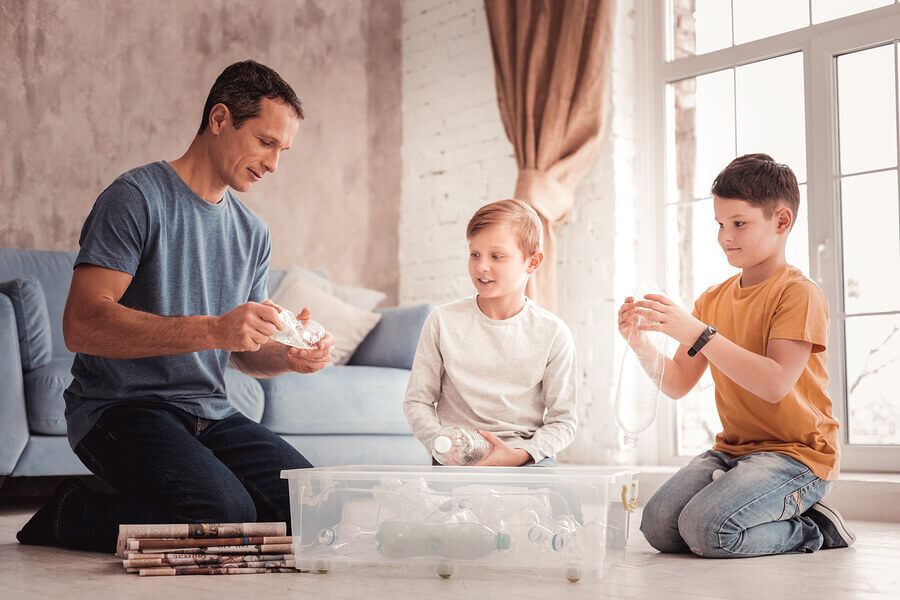 A father with his children