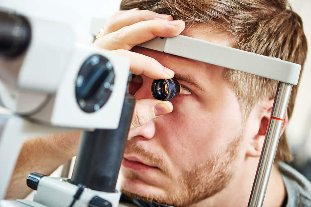 A man getting an eye exam