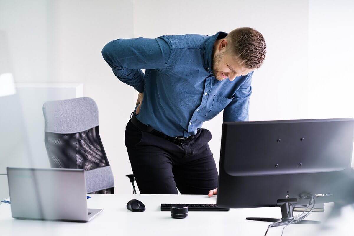 A person with back pain