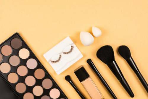 An array of cosmetics.