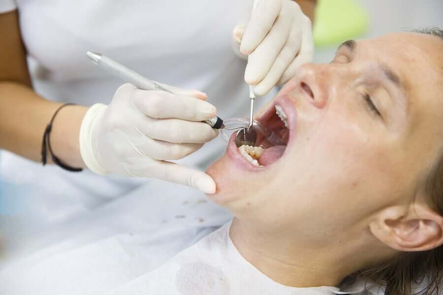 A man at the dentist.