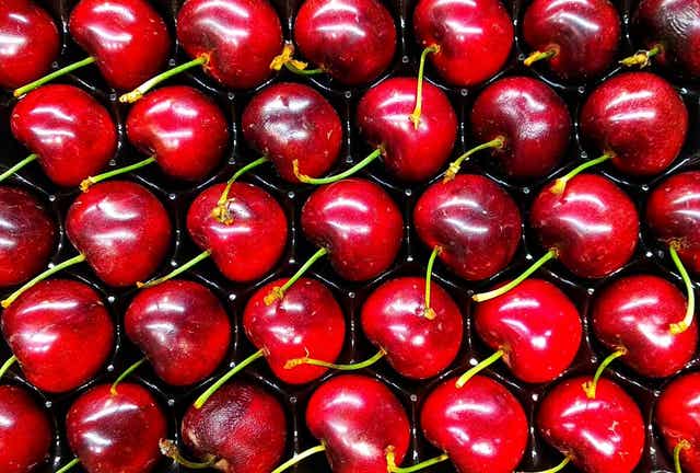 A box of cherries.