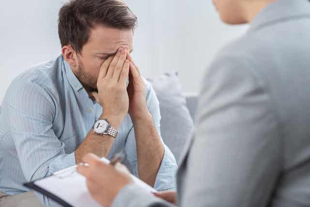 A man suffering from anxiety.