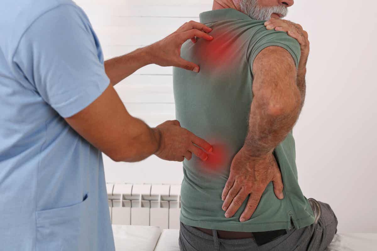 A man with back pain
