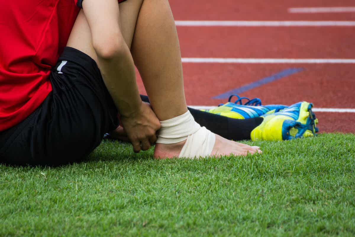 A sprained ankle on a soccer field