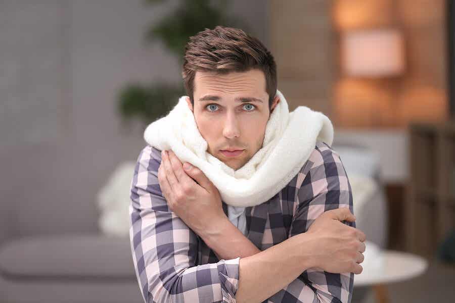 A man with goose bumps