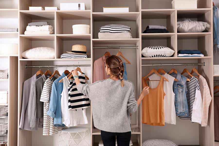 A woman in her closet