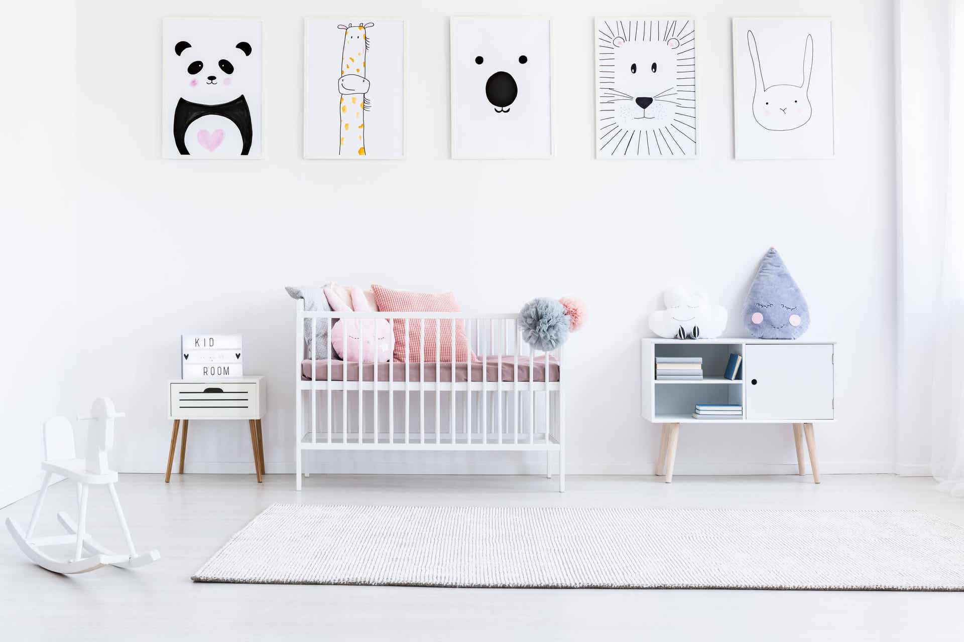 Animal wall art hanging in a child's bedroom.