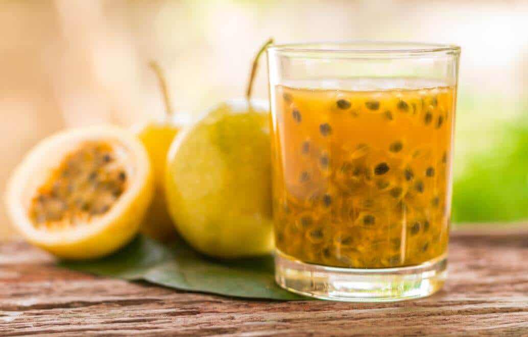 A beverage made from passion fruit.
