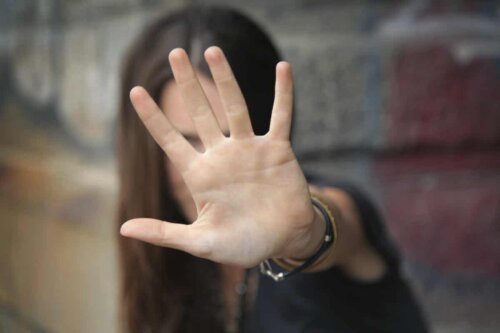 A person setting boundaries.
