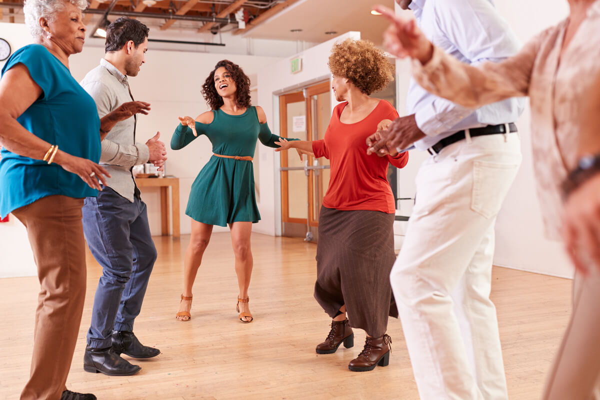 A dance class.