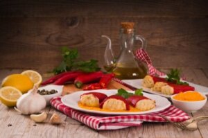 Classic Recipe of Stuffed Peppers with Cod and Shrimps